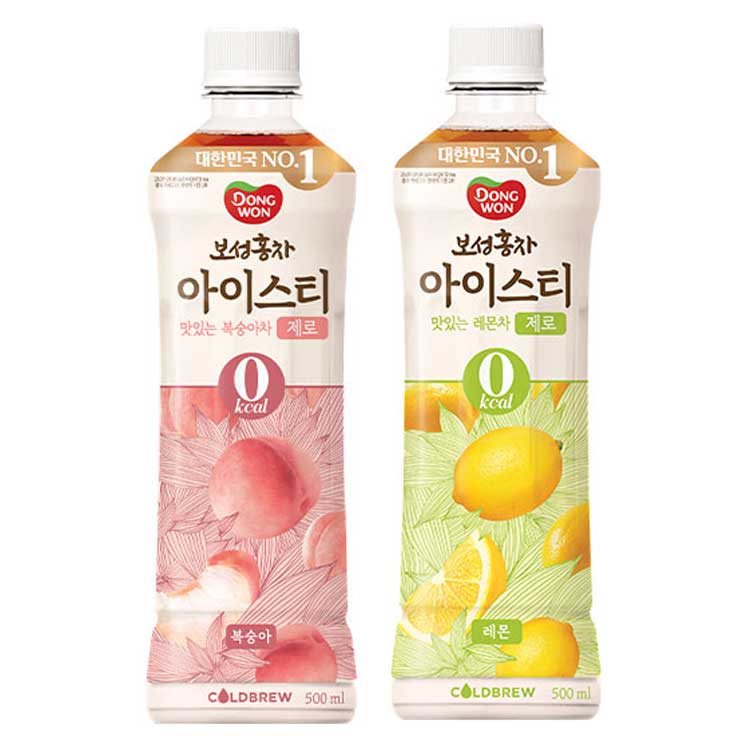 [동원] 보성홍차 아이스티 제로 500ml 복숭아 12개 + 레몬 12개