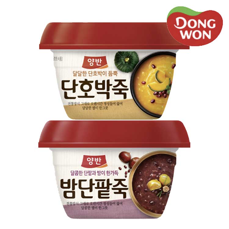 [동원] 양반 단호박죽 287.5g 6개 + 밤단팥죽 287.5g 6개