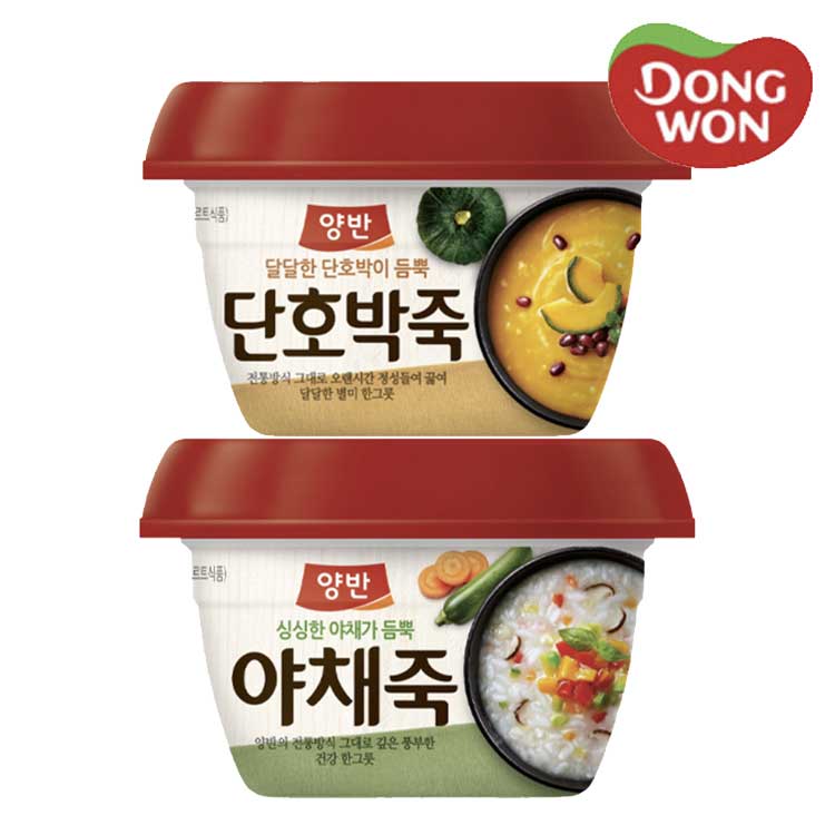 [동원] 양반 단호박죽 287.5g 6개 + 야채죽 287.5g 6개