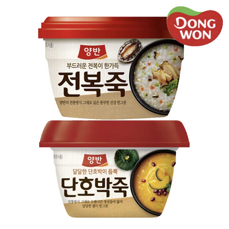 [동원] 양반 전복죽 287.5g 6개 + 단호박죽 287.5g 6개