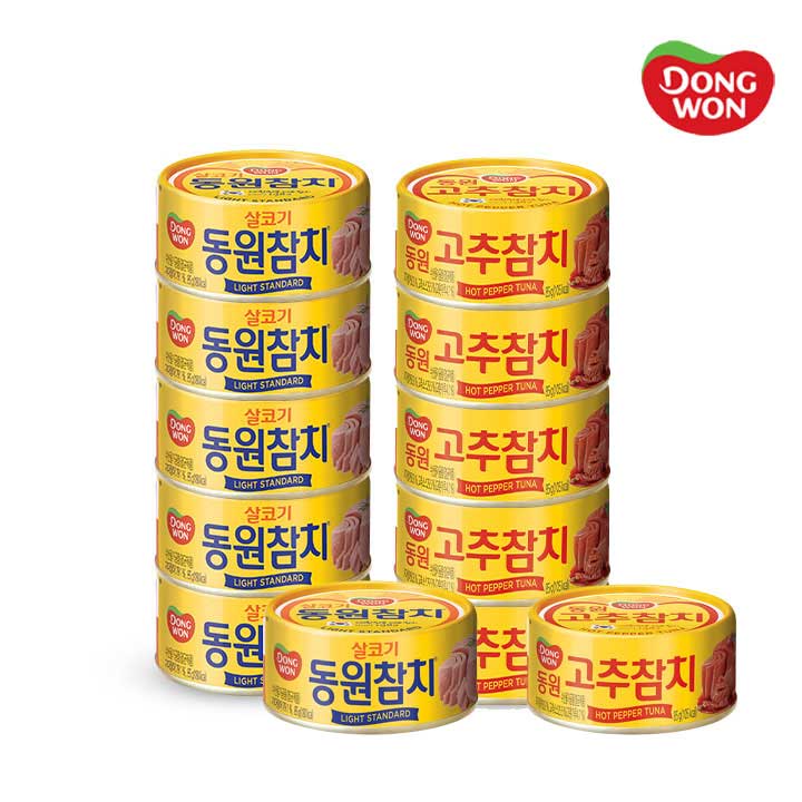 [동원] 라이트 스탠다드 참치 85g 6캔 + 고추참치 85g 6캔