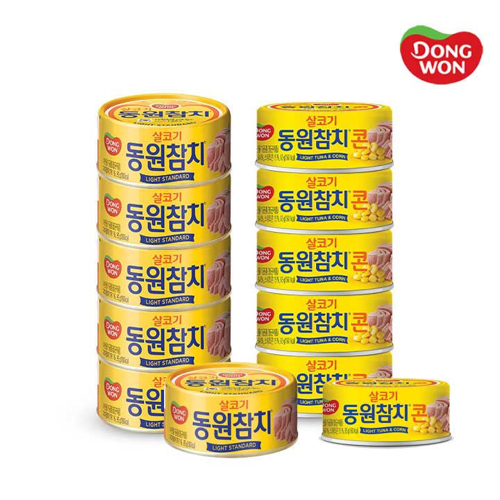 [동원] 라이트 스탠다드 참치 85g 6캔 + 콘참치 85g 6캔