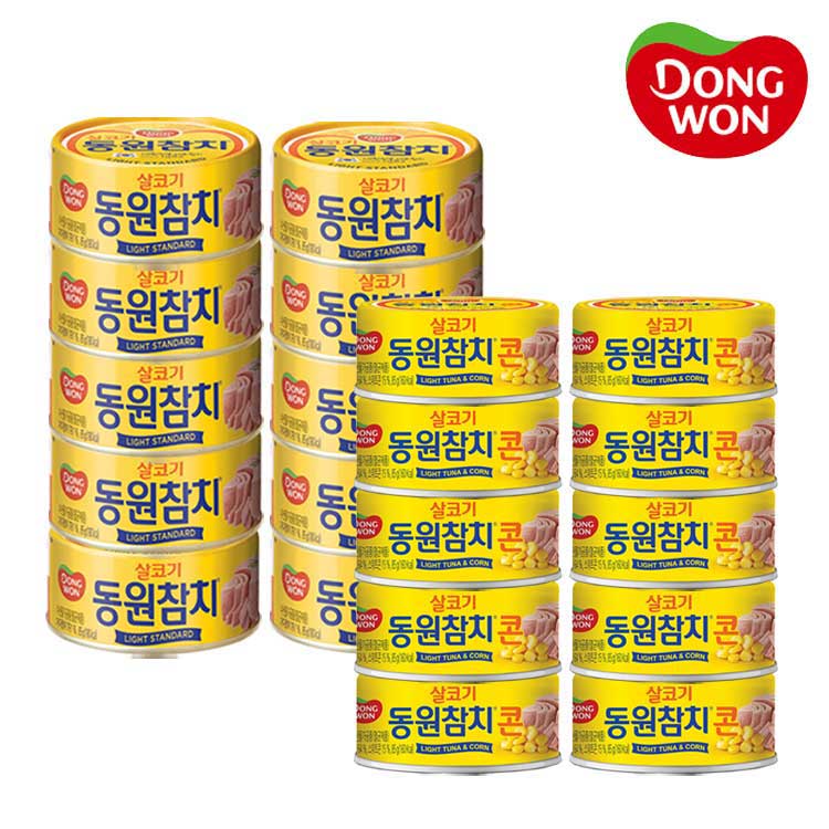 [동원] 라이트스탠다드 참치 85g 10캔 + 콘참치 85g 10캔