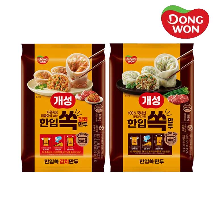 [동원] 개성 한입쏙만두 고기 168g (트레이) (김치/고기 택)