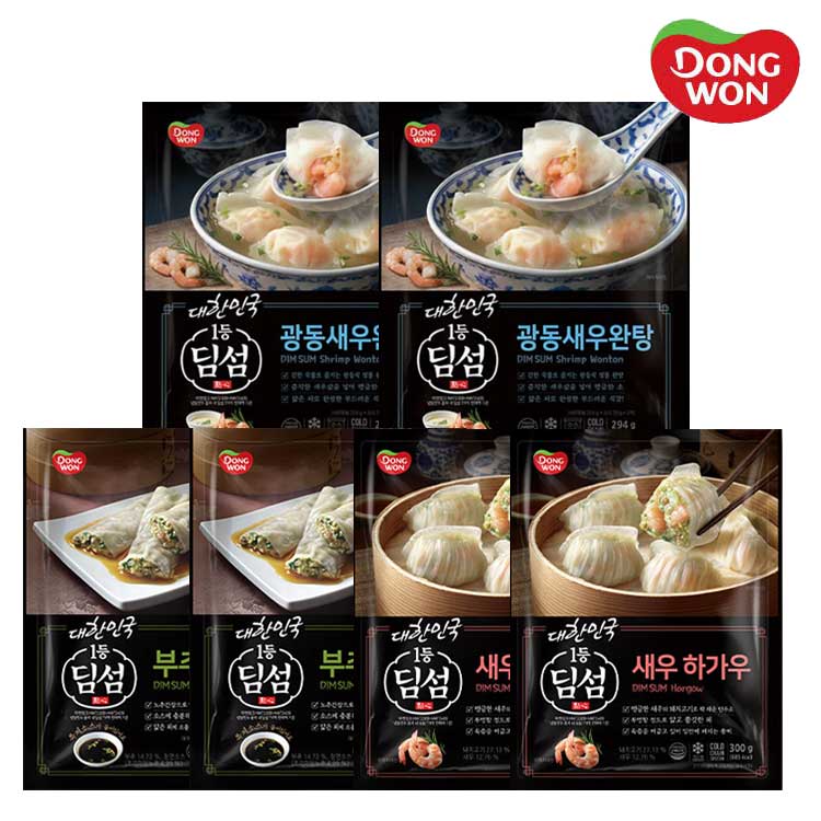 [동원] 딤섬 새우하가우 300g 2봉 + 부추창펀 390g 2봉 + 광동새우완탕 294g 2봉
