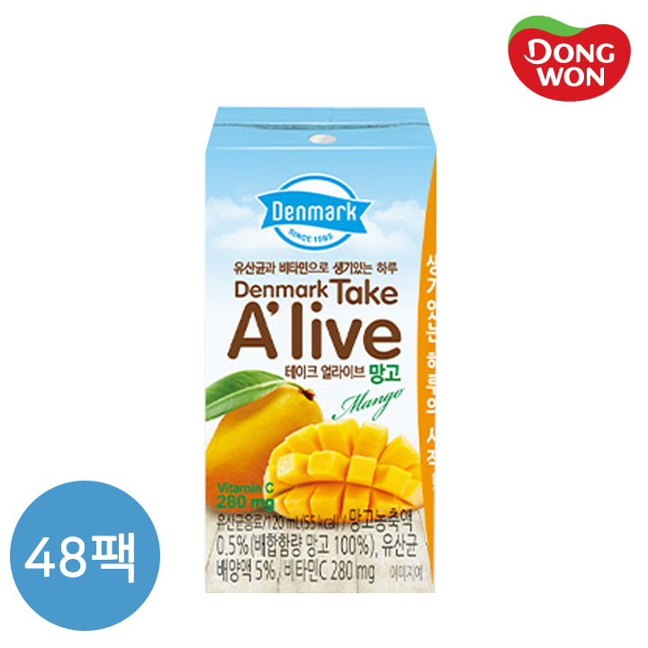 [동원] 덴마크 테이크 얼라이브 망고 120mL x 48개