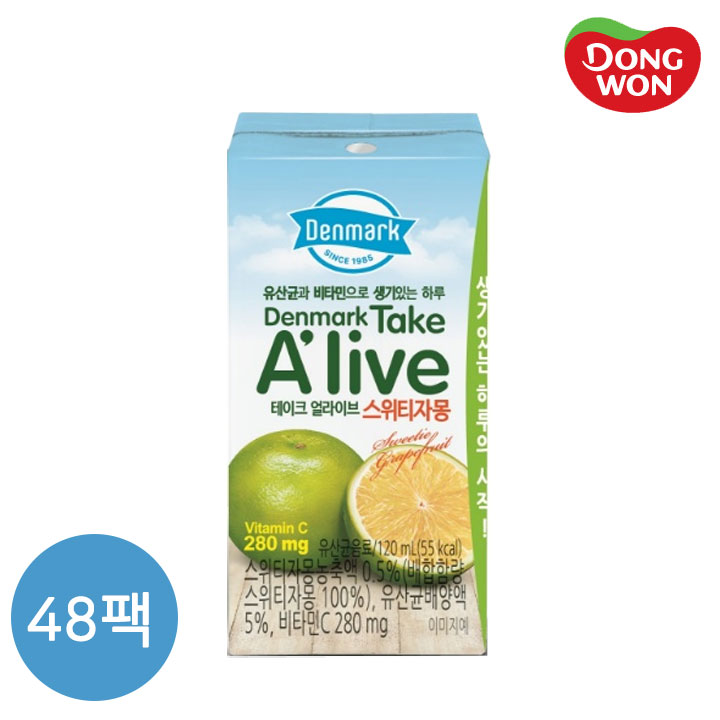 [동원] 덴마크 테이크 얼라이브 스위티자몽 120mL x 48개
