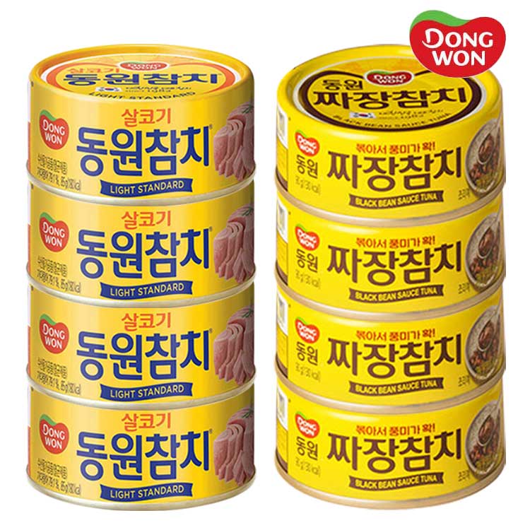 [동원] 라이트스탠다드 참치 85g 4캔 + 짜장참치 90g 4캔 