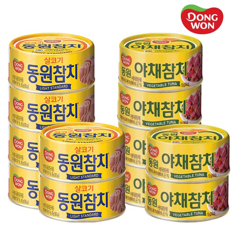 [동원] 라이트스탠다드 참치 85g 6캔 + 야채참치 90g 6캔