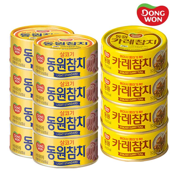 [동원] 라이트스탠다드 참치 85g 8캔 + 카레참치 90g 4캔