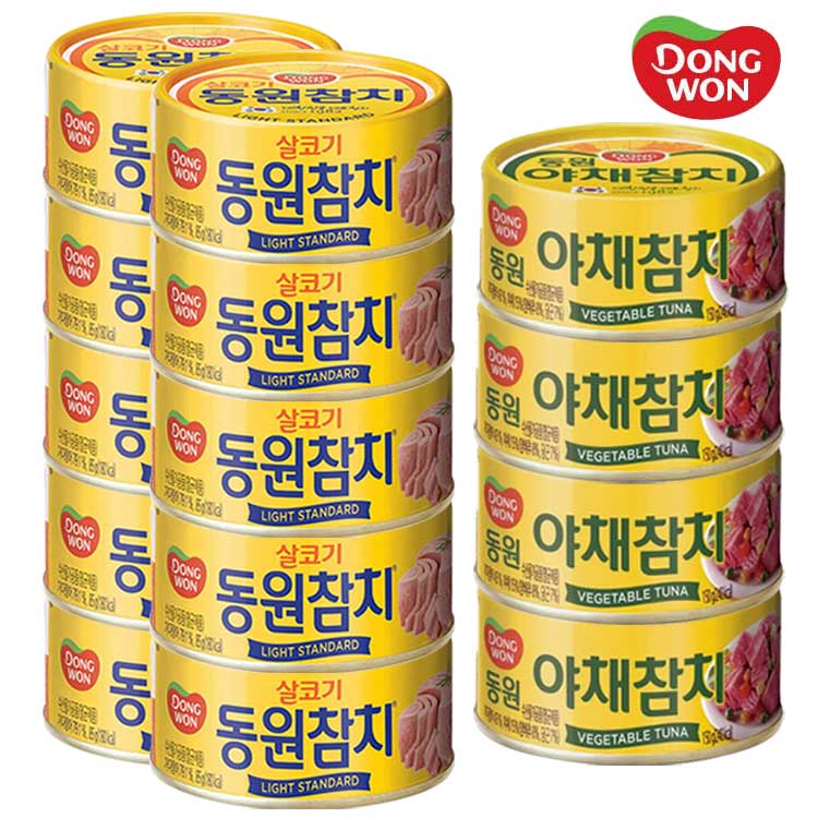 [동원] 라이트스탠다드 참치 85g 10캔 + 야채참치 90g 4캔