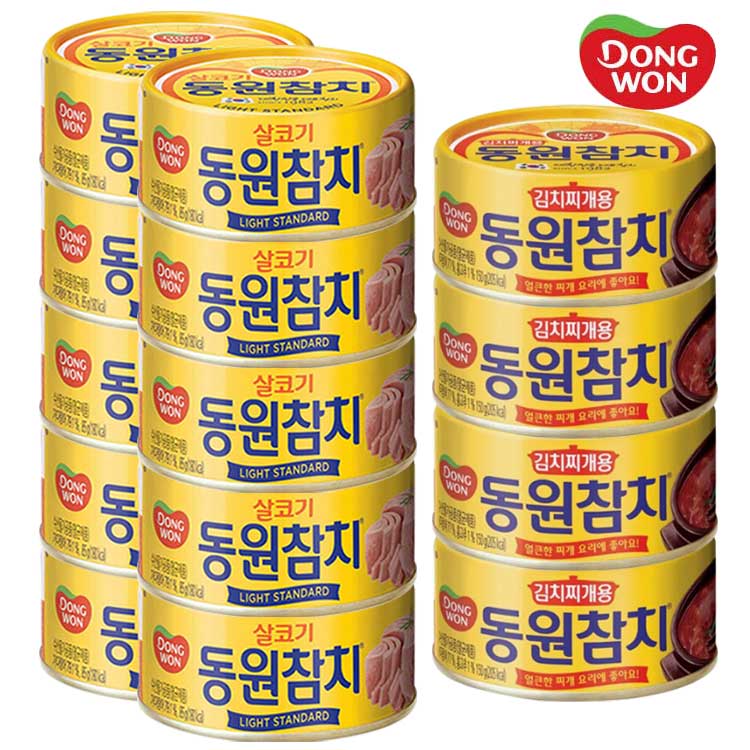 [동원] 라이트스탠다드 참치 85g 10캔 + 김치찌개용 참치 90g 4캔